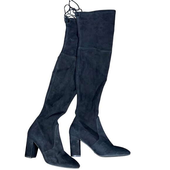 Stuart Weitzman Shoes - STUART WEITZMAN Yulianaland Over the Knee Suede Boots Black Sz 10 NWOT